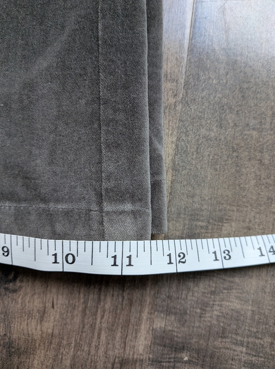 Garnet Hill Velvet Pants Size 14 Long Gray Straight Leg Stretch Trousers - Picture 9 of 13